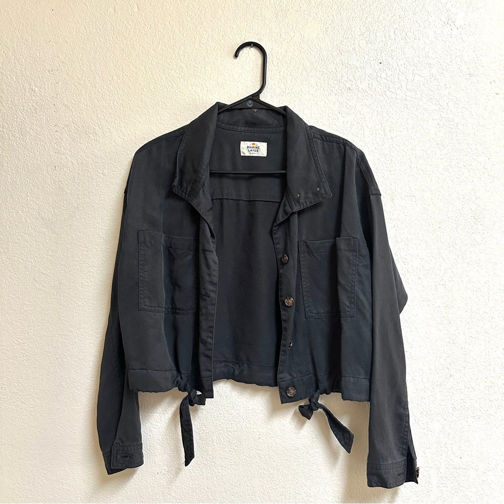 Marine Layer Oslo Black Cropped Jacket